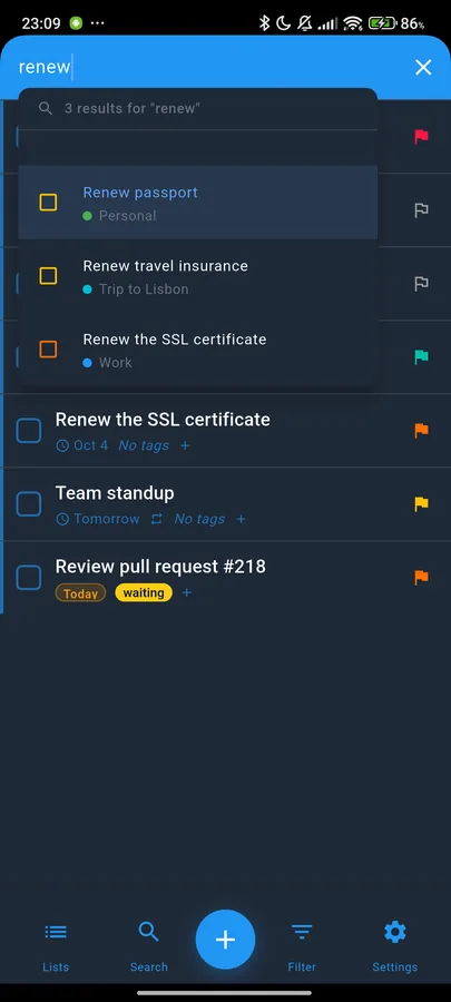 OxiTick on Android: Find it instantly